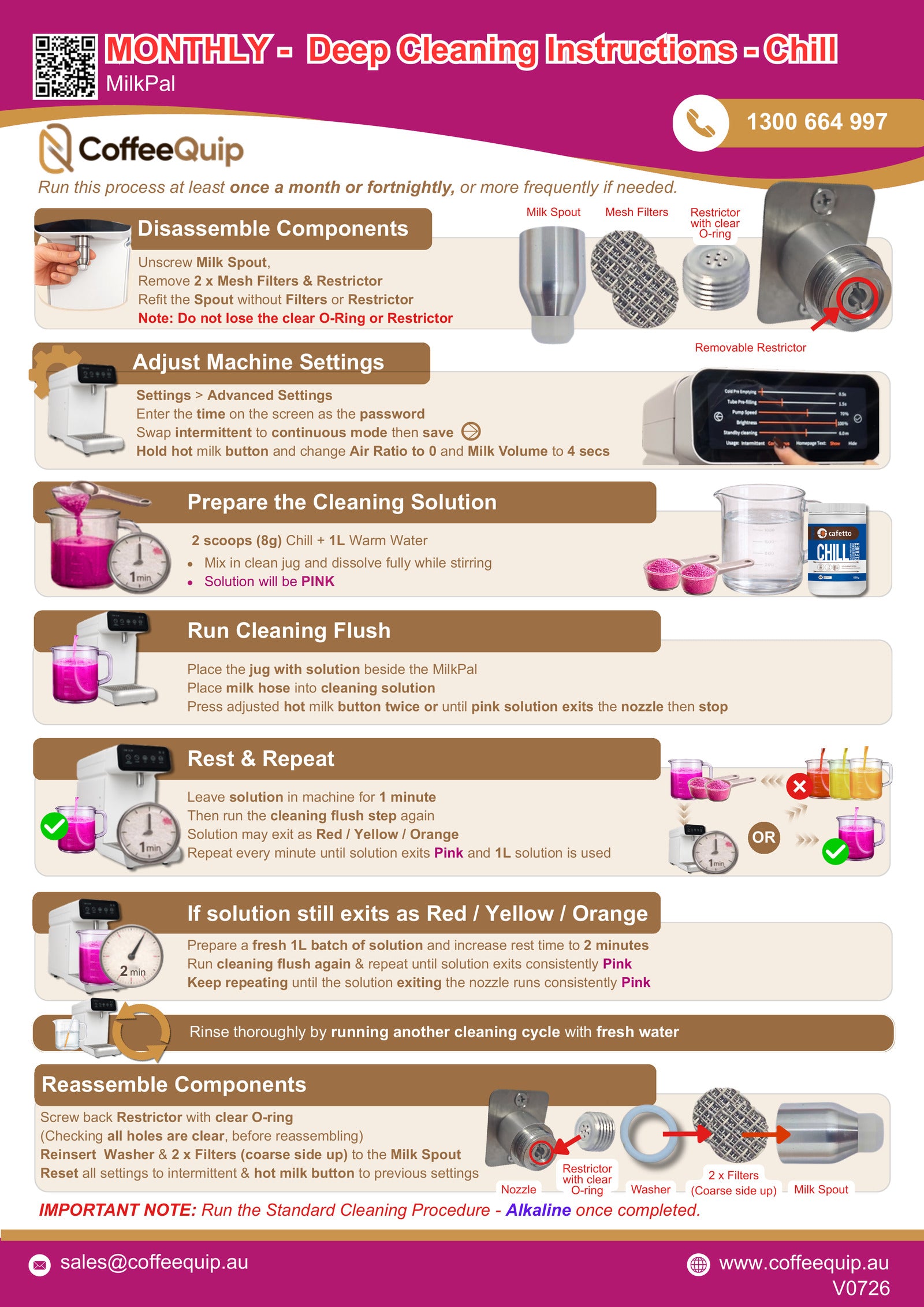 Cleaning instruction sheet preview
